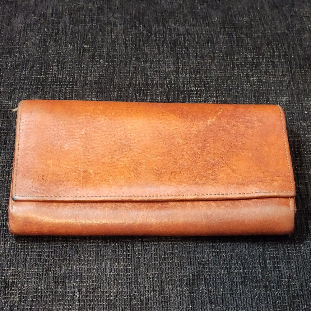 Floto Roma Continental Honey Brown Leather Wallet